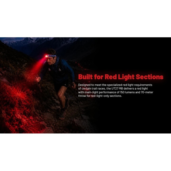 Nitecore UT27 MB – Lanternă frontală cu lumină roșie puternică
