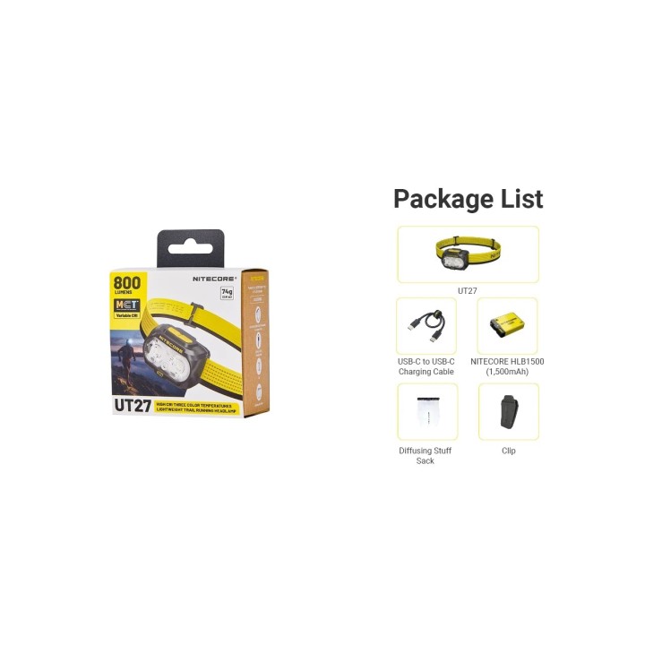 Nitecore UT27 MCT – Lanternă frontală hibridă MCT