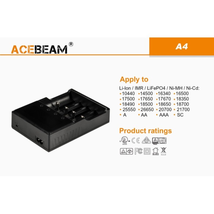 Incarcator de baterii universal Acebeam A4
