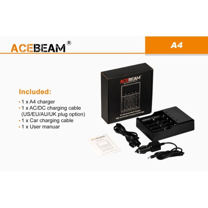 Incarcator de baterii universal Acebeam A4
