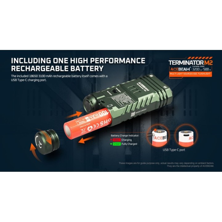 Acebeam Terminator M2 Green — lanternă reîncărcabilă | Elanterna