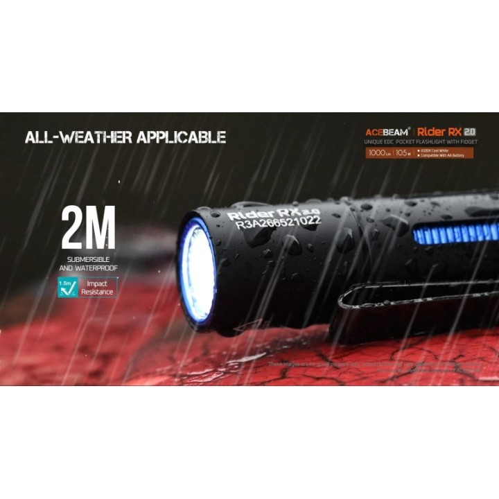 Lanterna profesionala Acebeam Rider RX 2.0 AA, 1000 lumeni, 105 m | Elanterna
