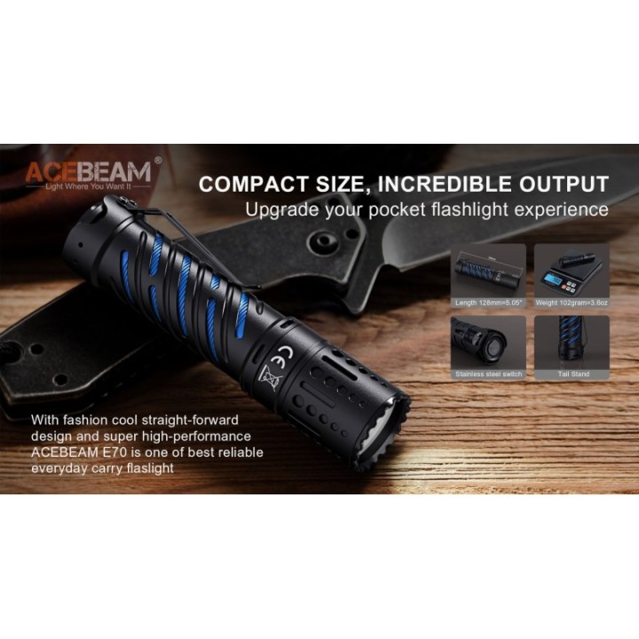 Acebeam E70-AL — lanternă EDC, 4600 lm | Elanterna