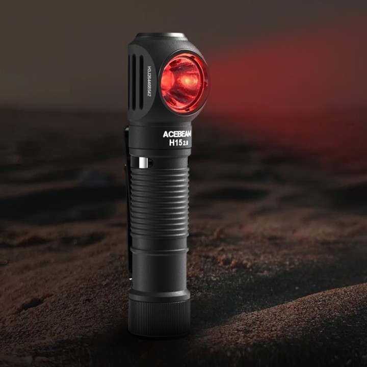Acebeam H15 2.0 — frontală USB-C, alb și roșu | Elanterna