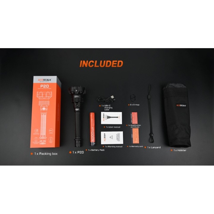 Lanterna profesionala de vanatoare Acebeam P20, 5500 lm, 1280 m | Elanterna