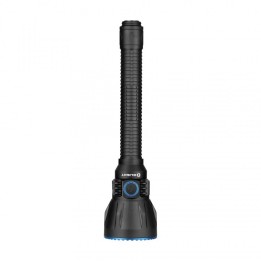 Olight Javelot Turbo 2 neagră — vedere dinspre butonul lateral