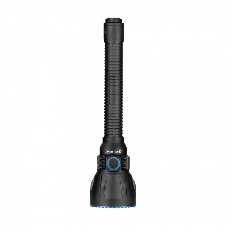 Olight Javelot Turbo 2 neagră — vedere dinspre butonul lateral