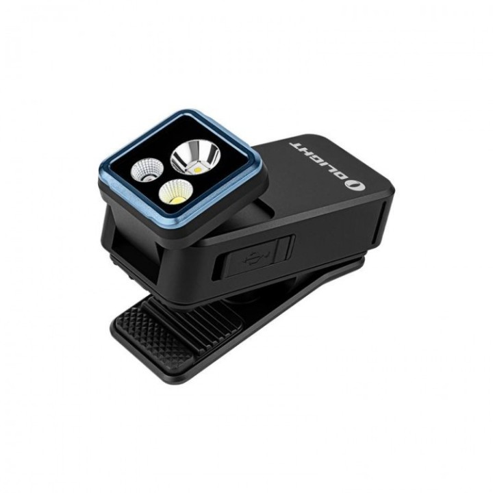 Lanternă cu clemă Olight Oclip 2 Pro, neagră — clemă și port de încărcare