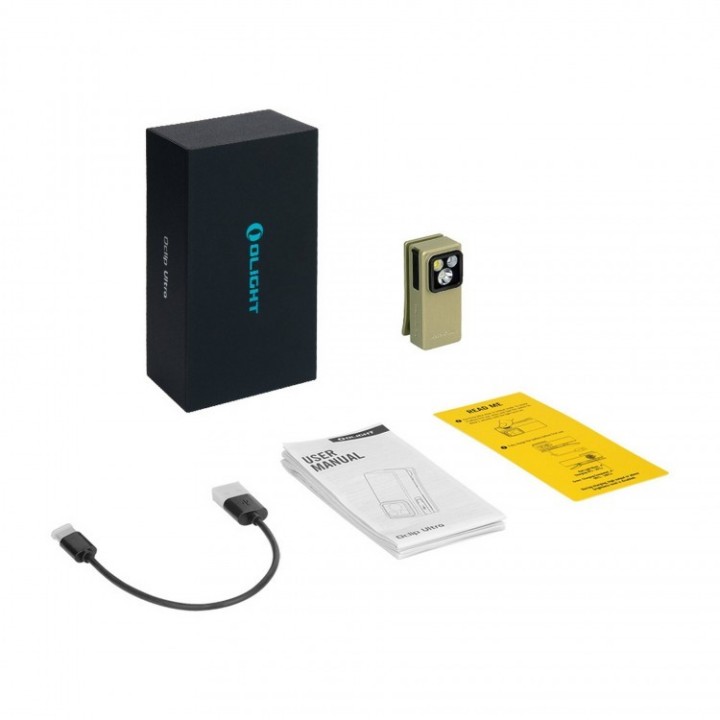 Lanternă cu clemă Olight Oclip Ultra OAL, cu UV — pachet