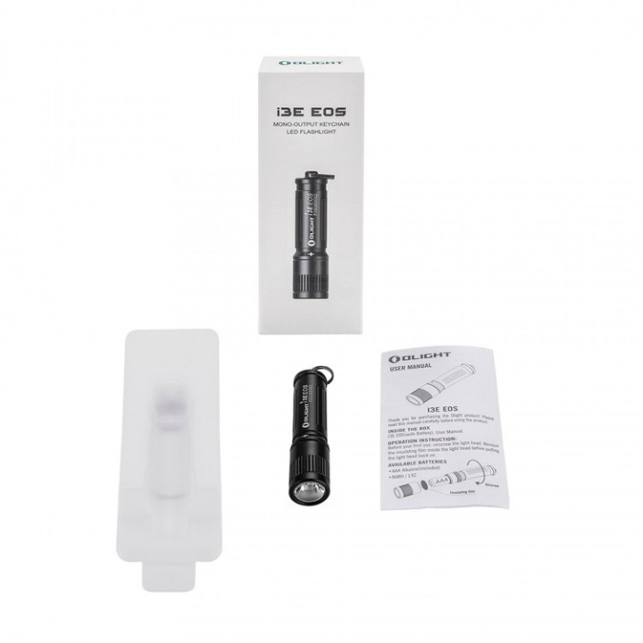 Lanternă breloc Olight i3E EOS, neagră, AAA — pachet