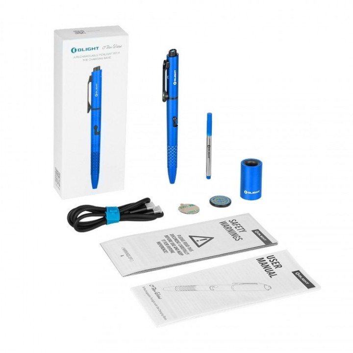 Pix Olight OPen Glow cu lanternă și laser verde — Albastru — pachet