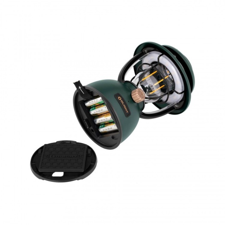 Felinar Olight Olantern Classic 2 Lite, 4 baterii AA — Verde — compartiment cu baterii