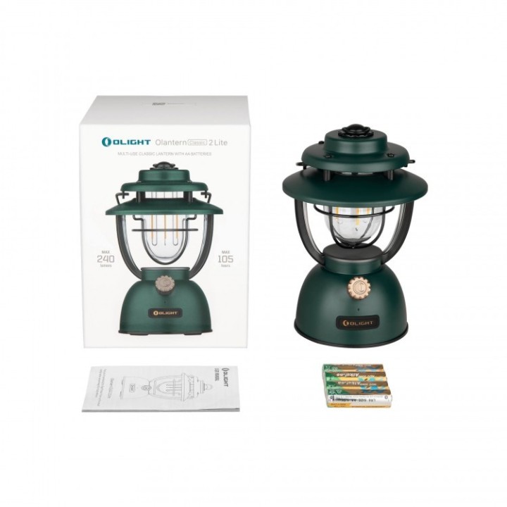 Felinar Olight Olantern Classic 2 Lite, 4 baterii AA — Verde — pachet