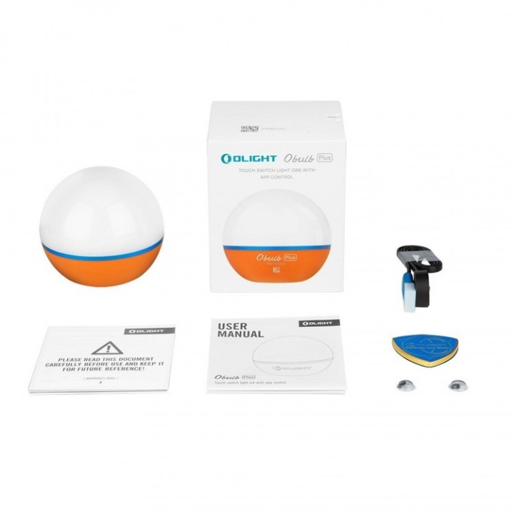 Lampă RGB Olight Obulb Plus cu control din aplicație — Portocaliu — pachet