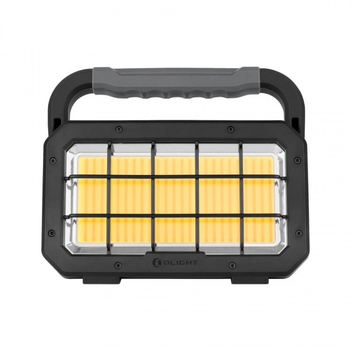 Proiector Olight Odiance cu telecomandă și powerbank — panou de lumină