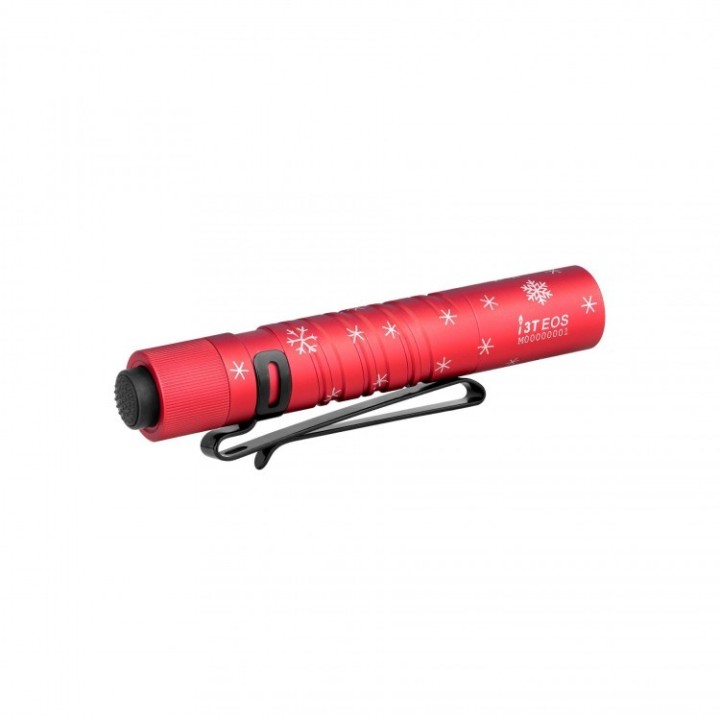 Lanternă Olight i3T EOS — ediții speciale — Snow Red — vedere 3