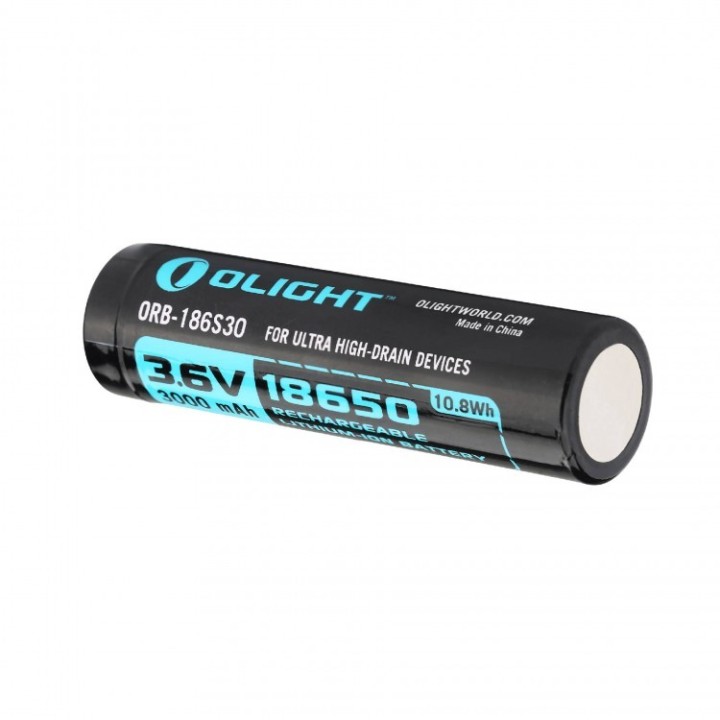 Acumulator Olight 18650, 3.000 mAh, pentru Warrior X — detaliu și utilizare