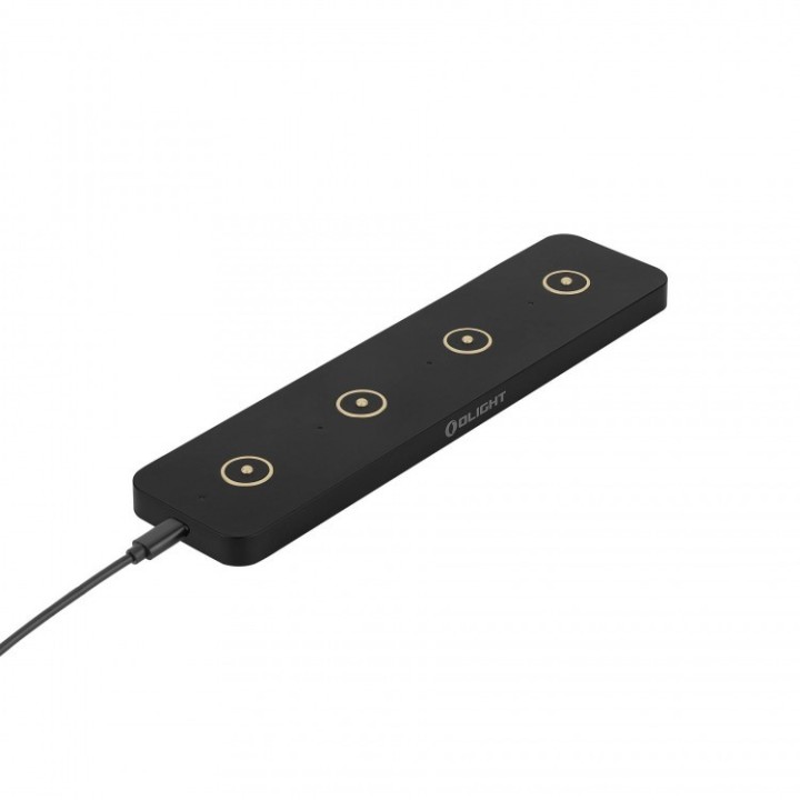 Stație Olight Omino, 4 porturi magnetice — detaliu și utilizare