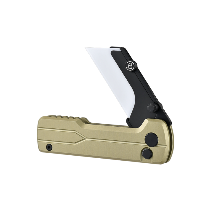 Cutter Oknife U1 Ultra, verde măsliniu — detaliu și utilizare