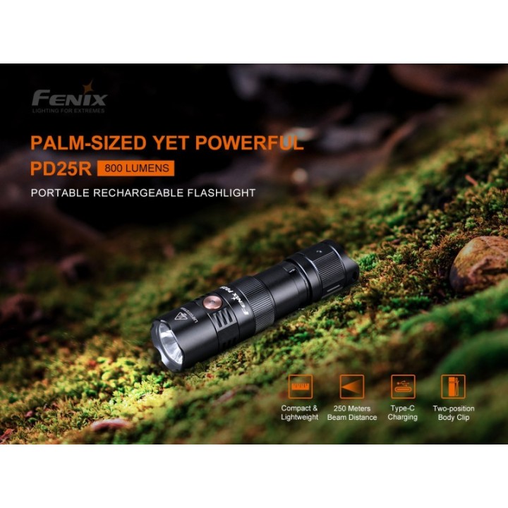 Fenix PD25R Black – detaliu 4