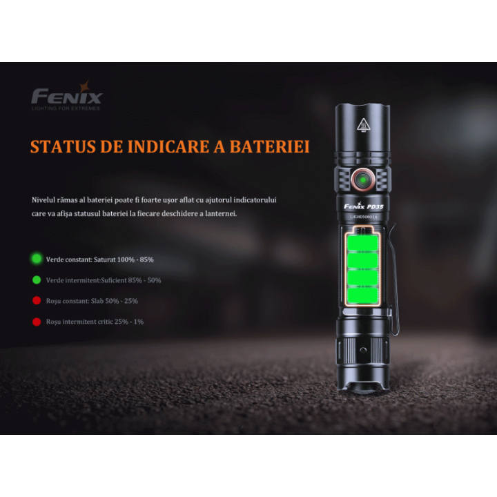 Fenix PD35 V3.0 Black – detaliu 3
