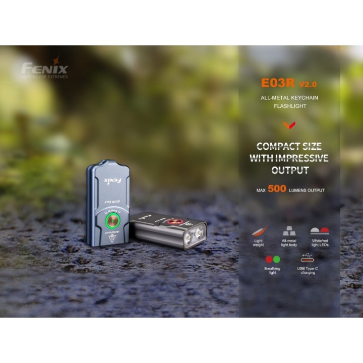 Fenix E03R V2.0 – Grey – detaliu/prezentare 2