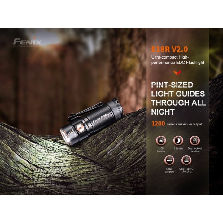 Fenix E18R V2.0 – Black – detaliu/prezentare 2