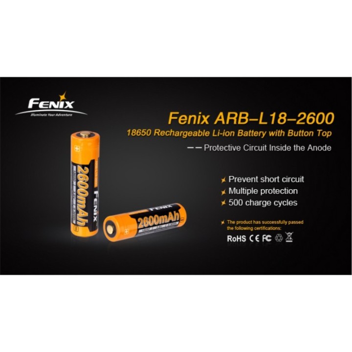 Acumulator Fenix ARB-L18-2600, 18650, 2.600 mAh — detaliu 1
