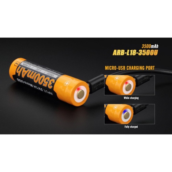 Acumulator Fenix ARB-L18-3500U, 18650, 3.500 mAh — detaliu 2