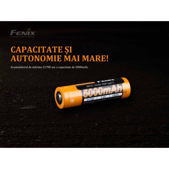 Acumulator Fenix ARB-L21-5000U, 21700, 5.000 mAh — detaliu 1