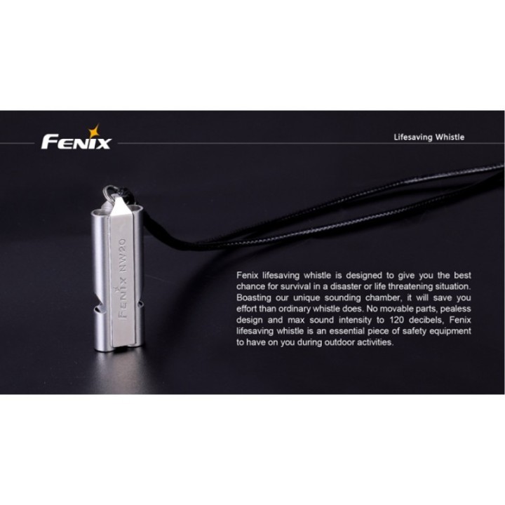 Fluier Fenix NW20 din oțel inoxidabil — detaliu 2