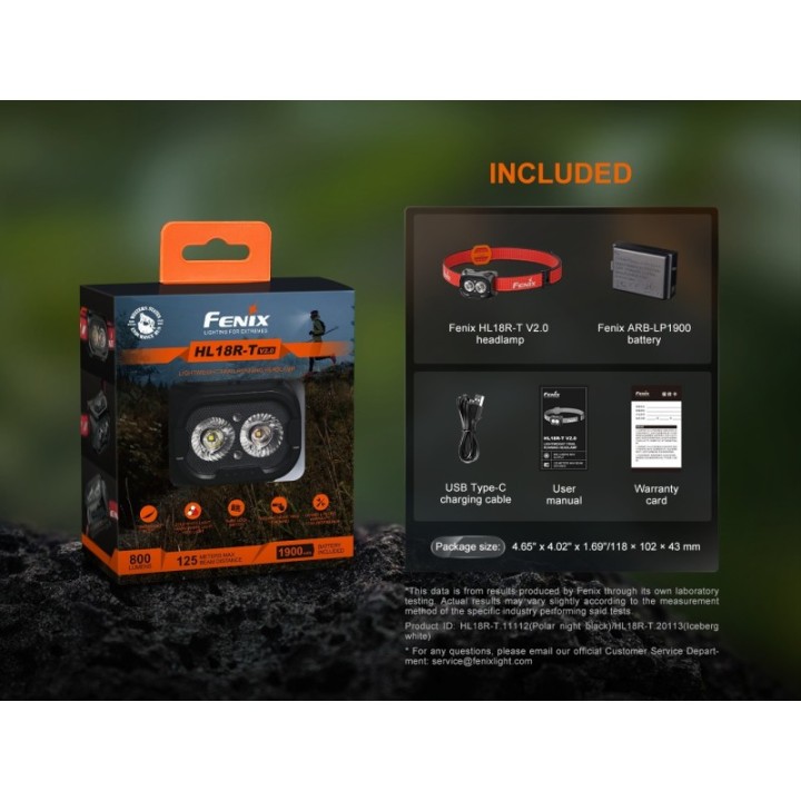 Fenix HL18R-T V2.0 Polar Night Black – detaliu 4