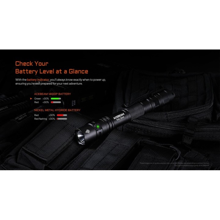Lanternă Acebeam TAC 2AA negru, 1600 lm, 181 m