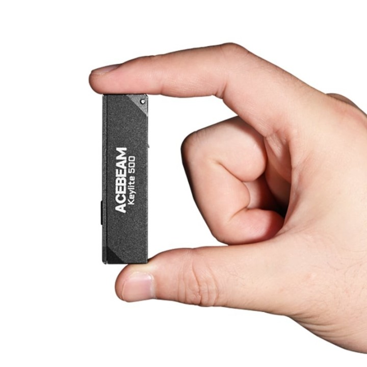 Lanternă breloc Acebeam Keylite 500 neagră, USB-C, 500 lm