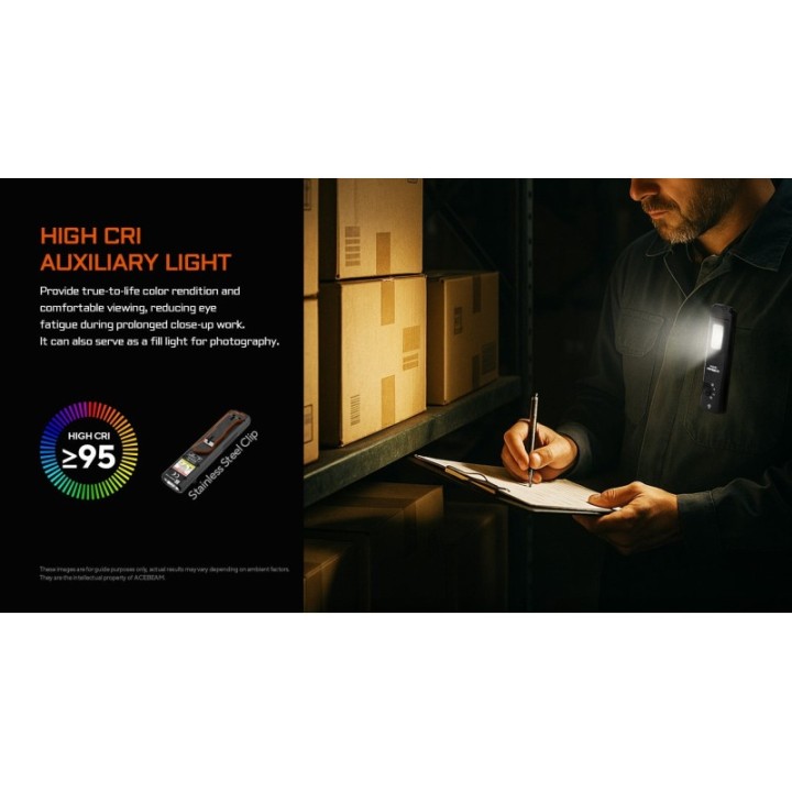 Acebeam UC25-BLACK – Lumină auxiliară cu redare fidelă a culorilor