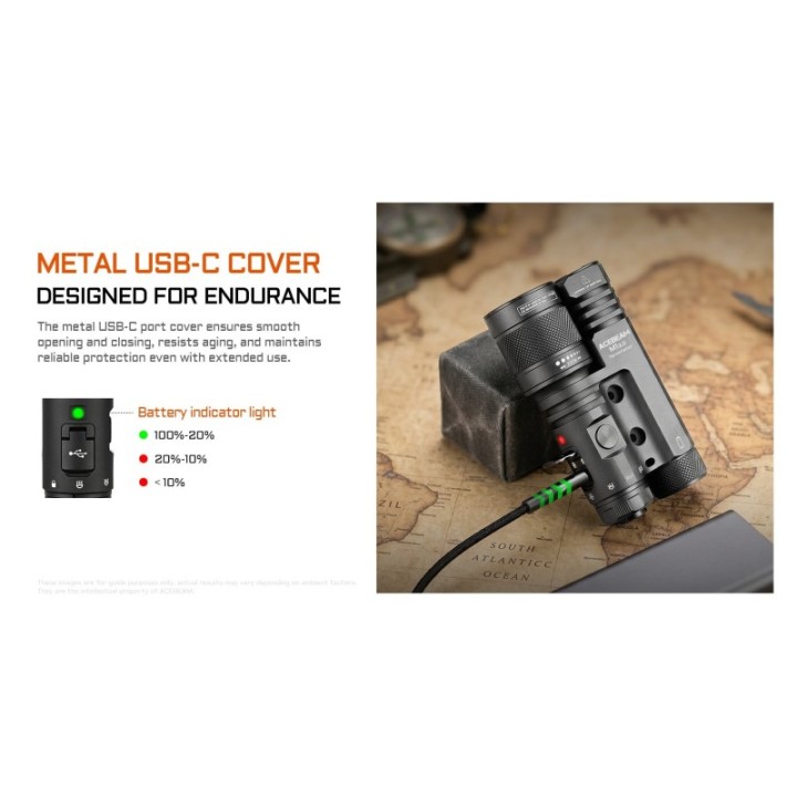 Acebeam TERMINATOR M1 2.0 – Încărcare USB-C cu protecție metalică