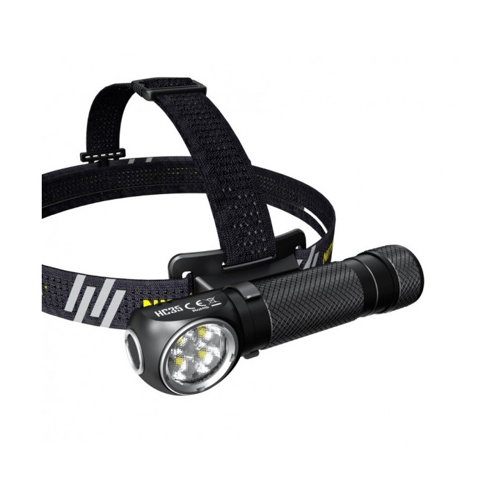 Nitecore HC35 — lanternă frontală, 2700 lm, 134 m — detaliu și utilizare