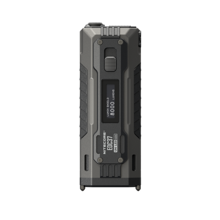 Nitecore EDC37 — lanternă USB-C cu OLED, 8000 lm, 420 m — detaliu și utilizare