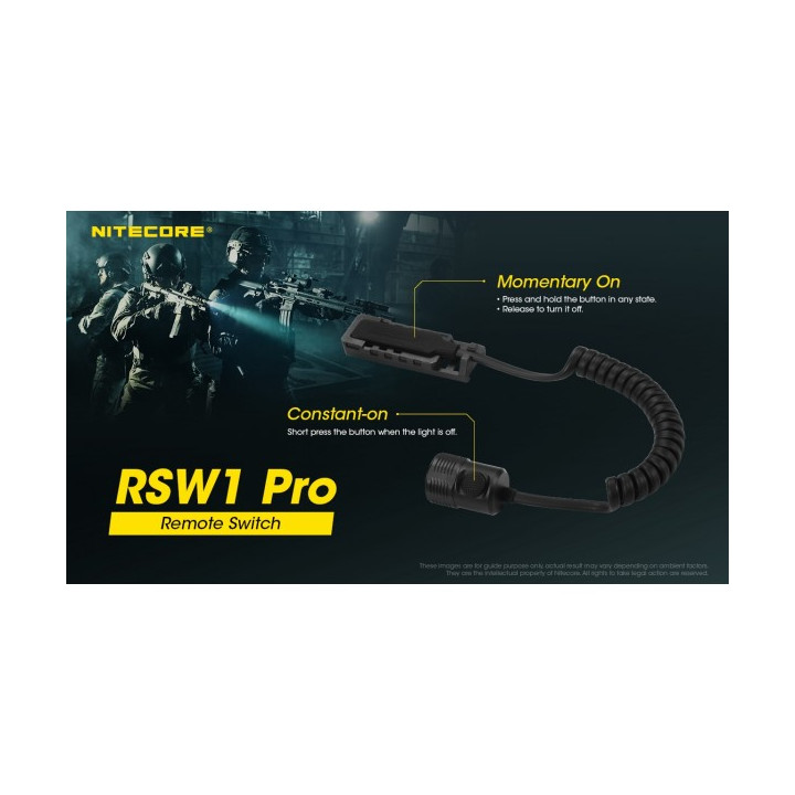 Nitecore RSW1 Pro — întrerupător cu fir pentru MH12 Pro și MH25 Pro — detaliu și utilizare
