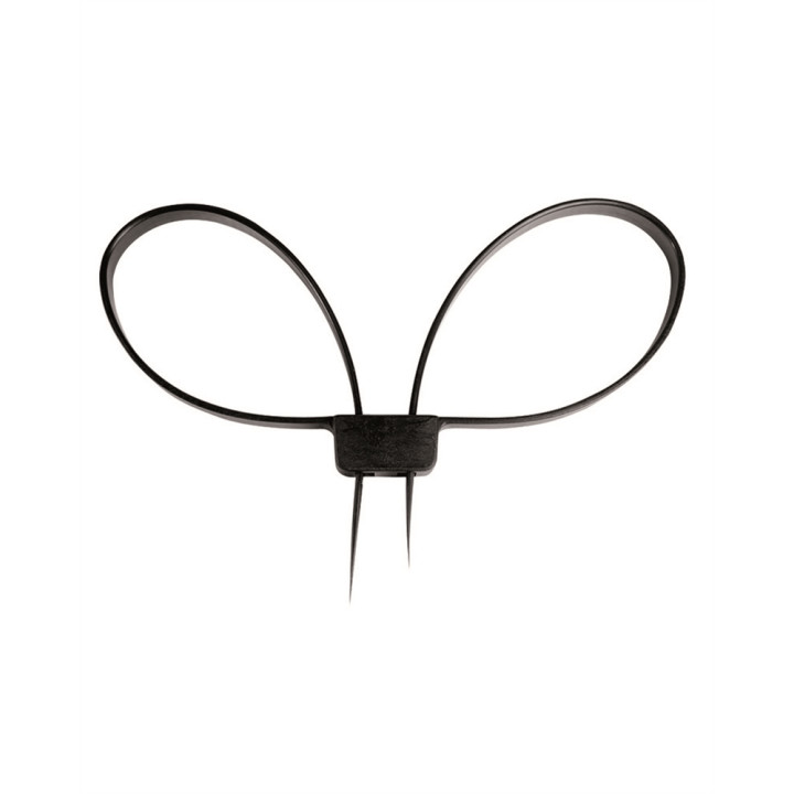 Cătușe Mil-Tec 16204102 din nylon negru, cu două bucle