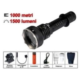 Set lanterna de vanatoare Acebeam L18, 1500lm, 1000 metri iluminare, intrerupator pe fir si montura magnetica incluse