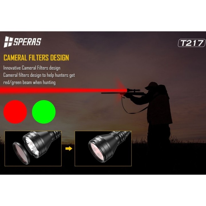 Kit vanatoare lanterna Speras T217K, 1400lm, 1400 metri iluminare