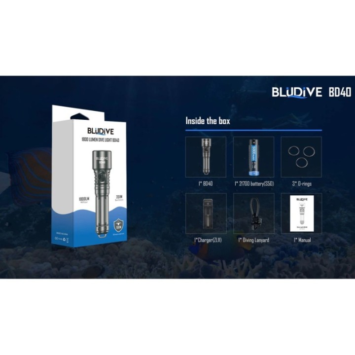 Bludive BD40 - Lanterna scufundari reîncărcabilă | Elanterna