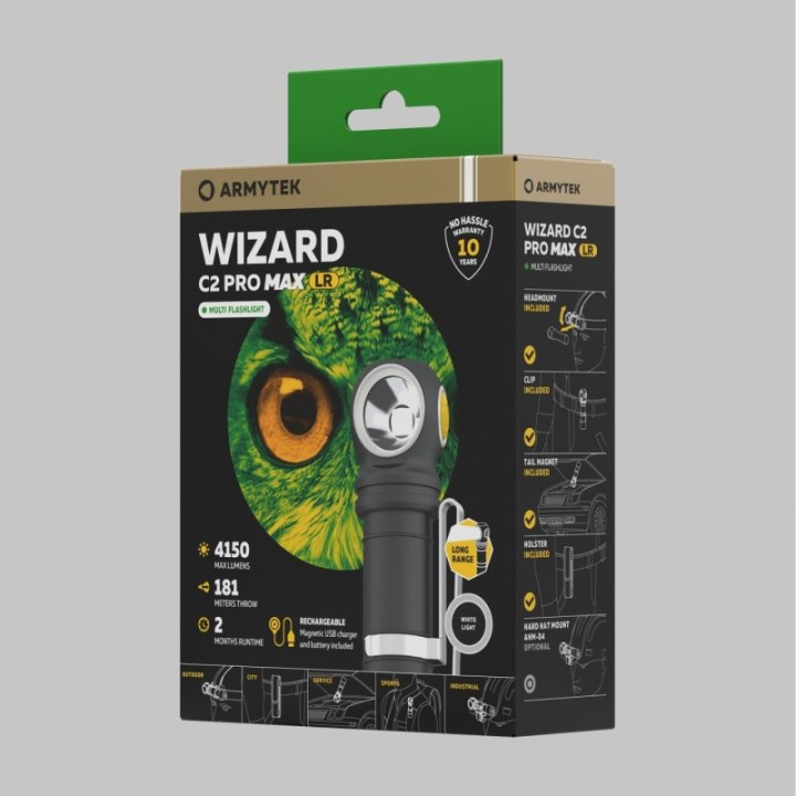 Armytek Wizard C2 PRO MAX LONG RANGE - Lanterna frontală reîncărcabilă | Elanterna