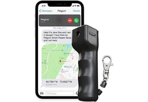 Plegium Smart - Spray iritant-lacrimogen cu alarma de 130dB si SMS cu localizare GPS